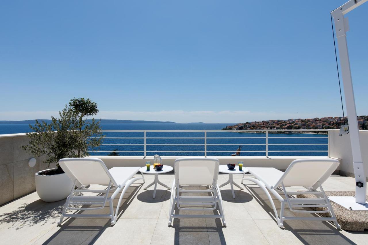 Villa Anadea With Hot Tub Overlooking Sea Trogir Eksteriør billede